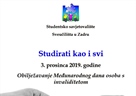 Predavanje „Studirati kao i svi“ povodom obilježavanja Međunarodnog dana osoba s invaliditetetom