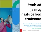 Sudjelovanje na Zoom radionici "Strah od javnog nastupa"