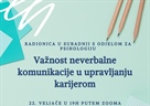 Radionica „Važnost neverbalne komunikacije u upravljanju karijerom“  - 22. veljače 2021.