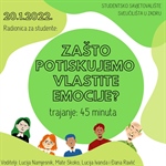 Radionica "Zašto potiskujemo vlastite emocije?" - 20. siječnja 2022.