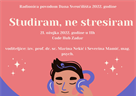 Radionica "Studiram, ne stresiram" -  21. ožujka 2022. (povodom Dana Sveučilišta)