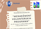 Trodnevna edukacija "Menadžment volonterskih programa"