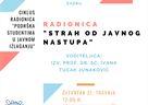 Radionica "Strah od javnog nastupa" - 21. travnja 2022.