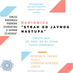 Radionica "Strah od javnog nastupa" - 21. travnja 2022.