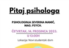 Pitaj psihologa - 14. prosinca 2023.