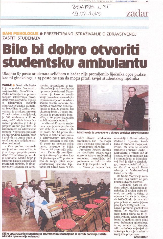 Zadarski list, 19.02.2015.